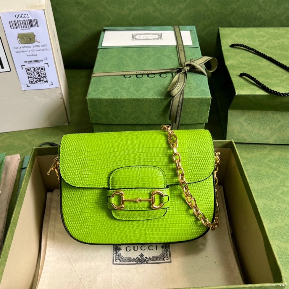 Hyper Peter bag Gucci Horsebit 1955 lizard mini 0825